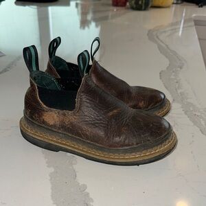 Kids Romeos Brown Leather Slip-On Shoes - US 2.5